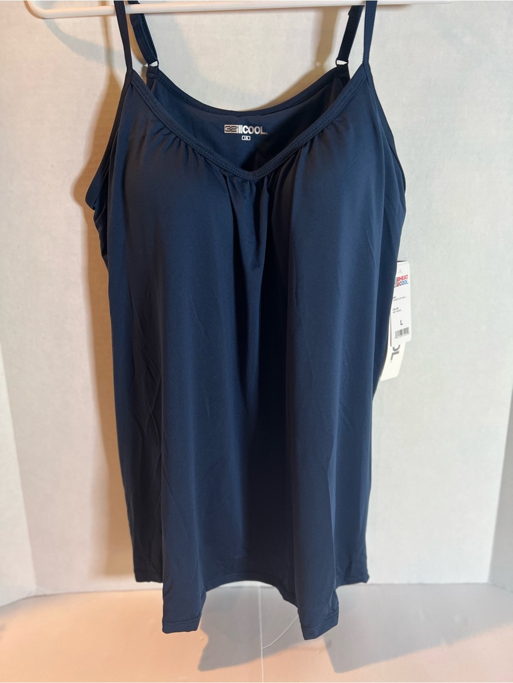 New 32 Degrees Padded Navy Blue Lightweight Tank Top - Sz Large - Picture 2 of 9